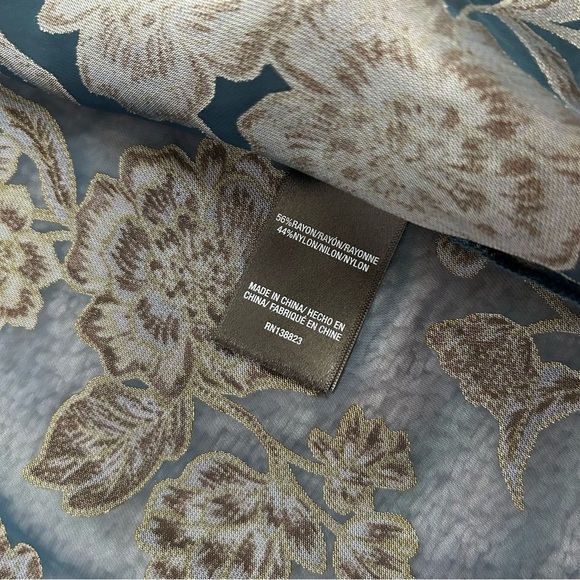 Shyanne Teal Floral Duster Kimono One Size Travel Boho Festival Beach Coverup - Picture 4 of 12